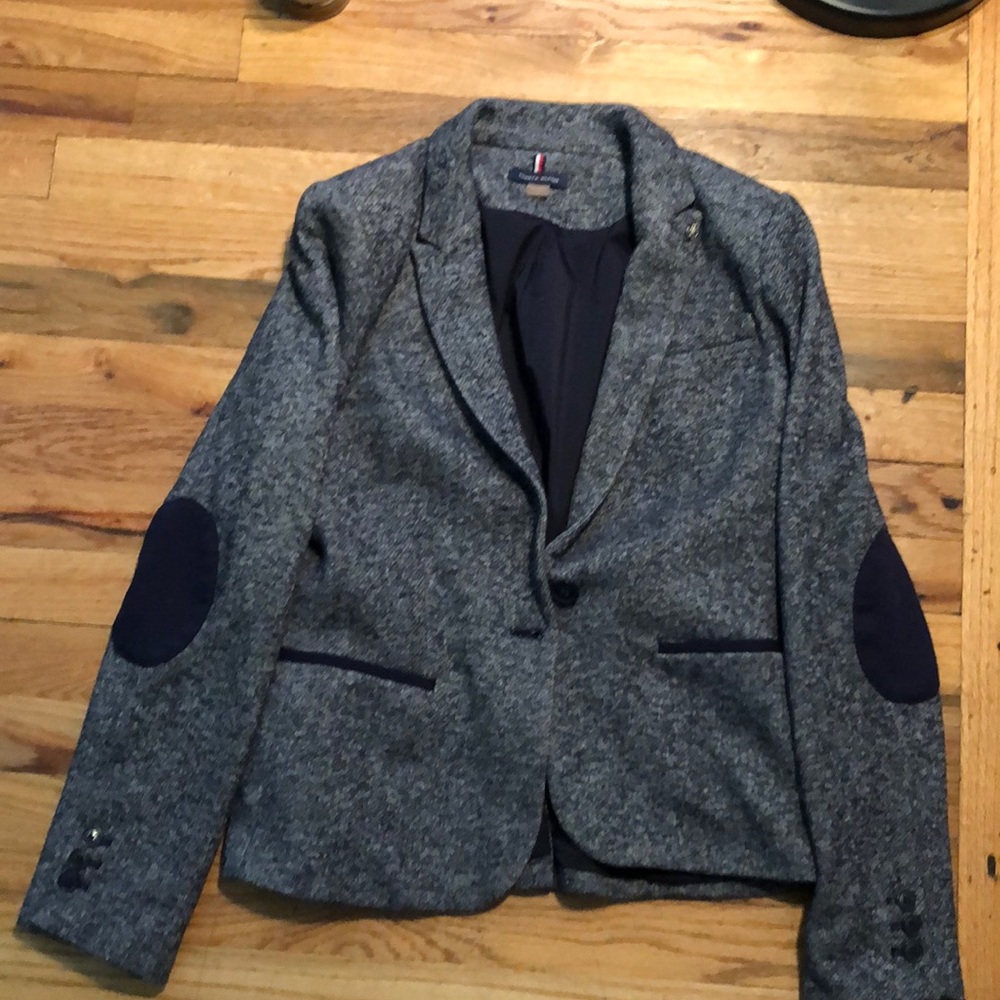 Tommy Hilfiger grey/navy tweed blazer W size 8